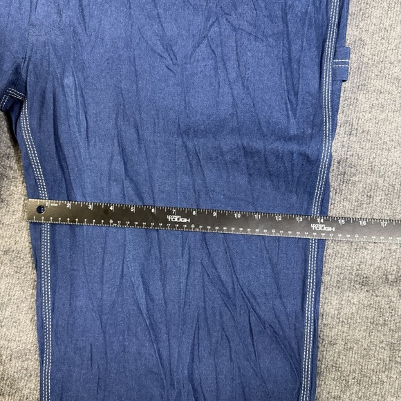 Liberty Bib Overalls Mens 52x32 Blue Denim Workwear Carpenter Utility Ranch - Picture 10 of 16